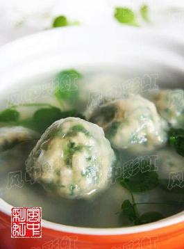 薺菜豆腐丸子湯