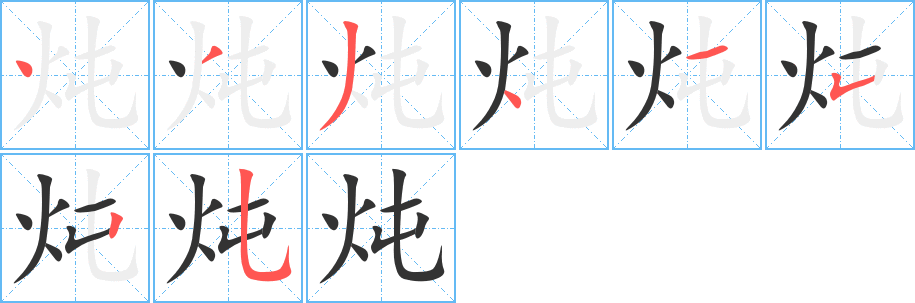 燉字的筆順分步演示