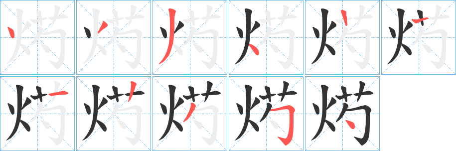 烵字的筆順分步演示