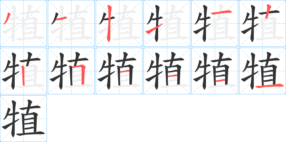 犆字的筆順分步演示