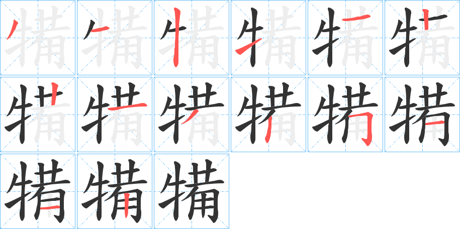 犕字的筆順分步演示