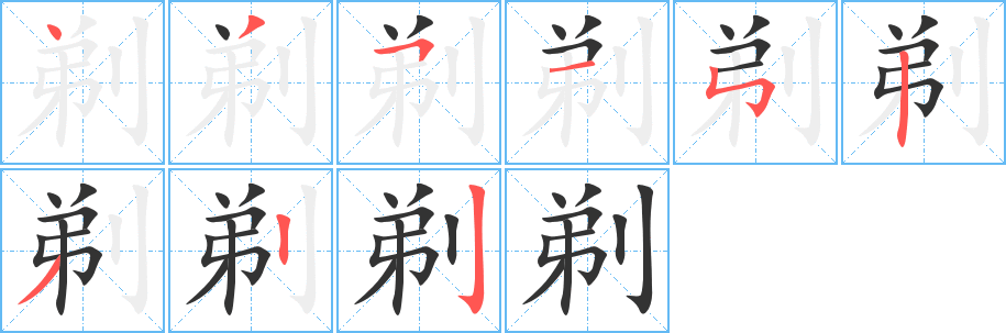 剃字的筆順分步演示