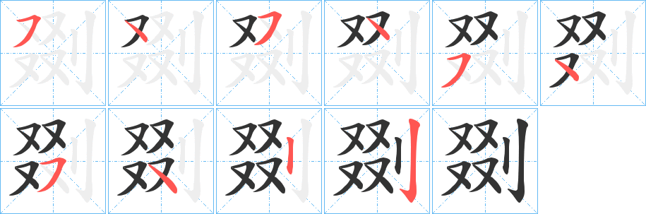 剟字的筆順分步演示