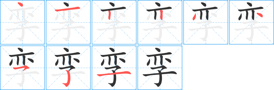 孿字的筆順分步演示