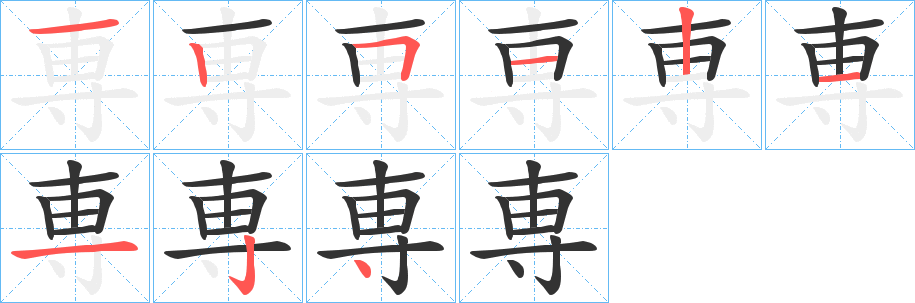 専字的筆順分步演示