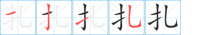 扎字的筆順分步演示