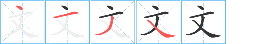 文字的筆順分步演示