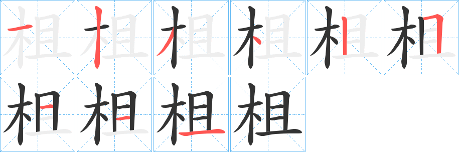 柤字的筆順分步演示