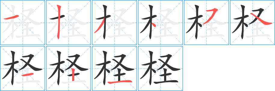 檉字的筆順分步演示