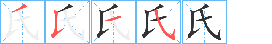 氏字的筆順分步演示