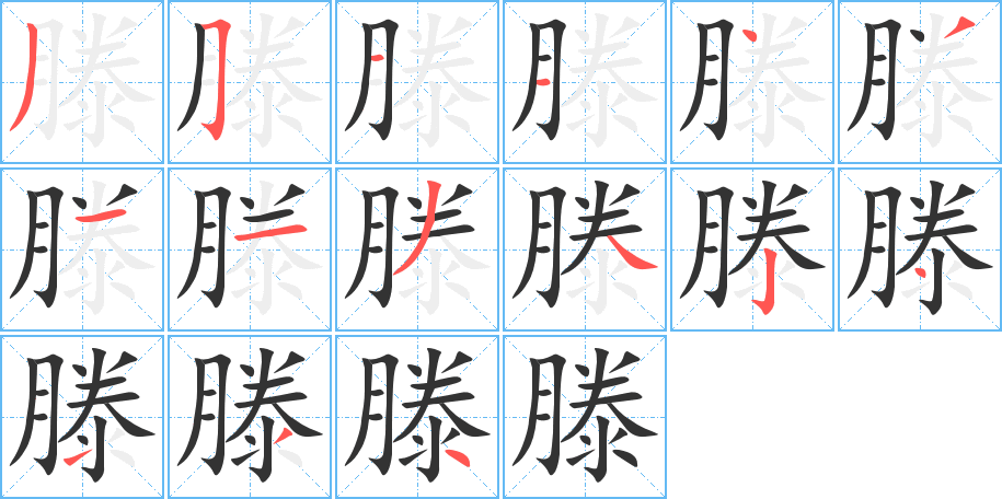 滕字的筆順分步演示