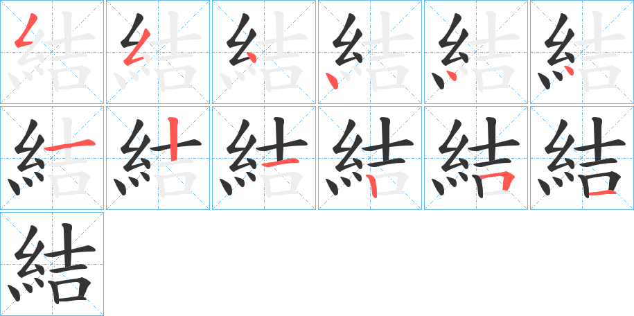 結字的筆順分步演示