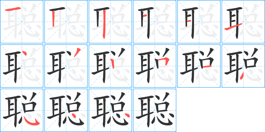 聰字的筆順分步演示