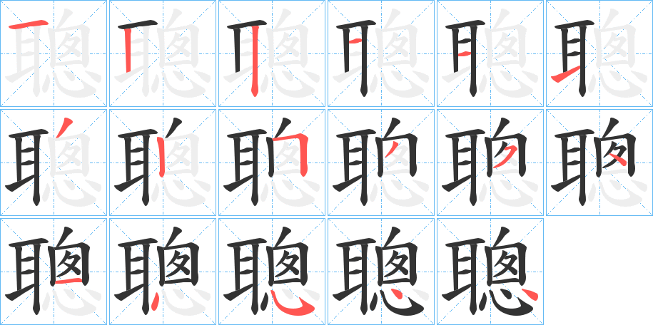 聰字的筆順分步演示