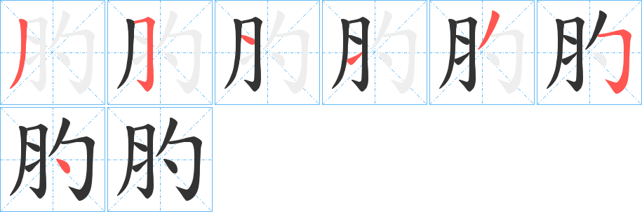 肑字的筆順分步演示