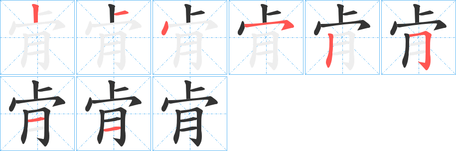 肻字的筆順分步演示