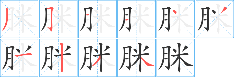 脒字的筆順分步演示