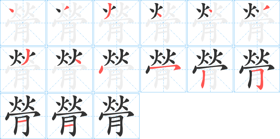 膋字的筆順?lè)植窖菔?></p>
<h2>膋的釋義：</h2>
膋<br />liáo<br />腸上的脂肪；也泛指脂肪：“執(zhí)其鸞刀，以啟其毛，取其血膋。”<br />筆畫(huà)數(shù)：14；<br />部首：月；<br />筆順編號(hào)：43344334452511<br />
<p>上一個(gè)：<a href='bs11460.html'>膂的筆順</a></p>
<p>下一個(gè)：<a href='bs11458.html'>膈的筆順</a></p>
<h3>相關(guān)筆畫(huà)筆順</h3>
<p class=