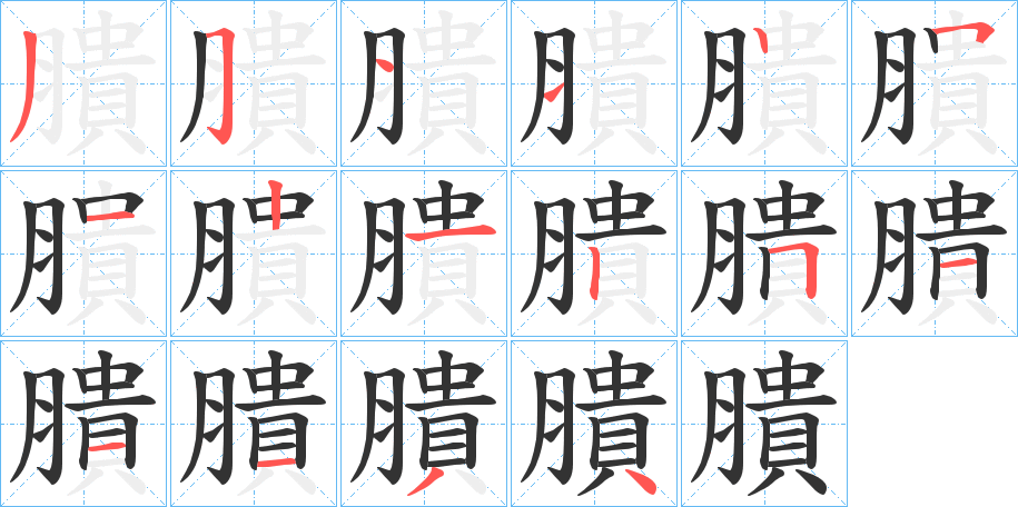 膭字的筆順分步演示