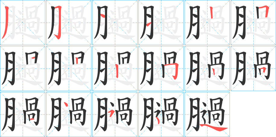 膼字的筆順分步演示