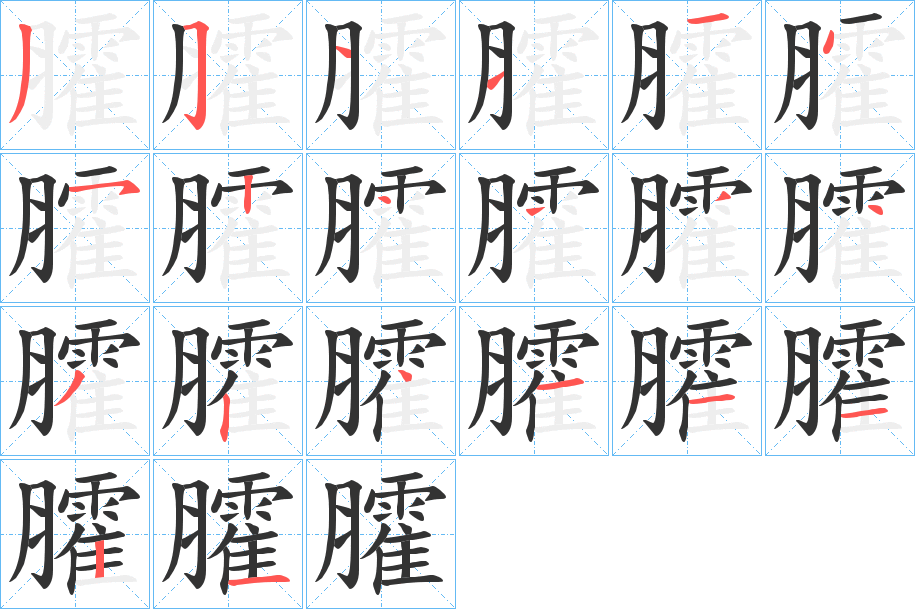 臛字的筆順分步演示