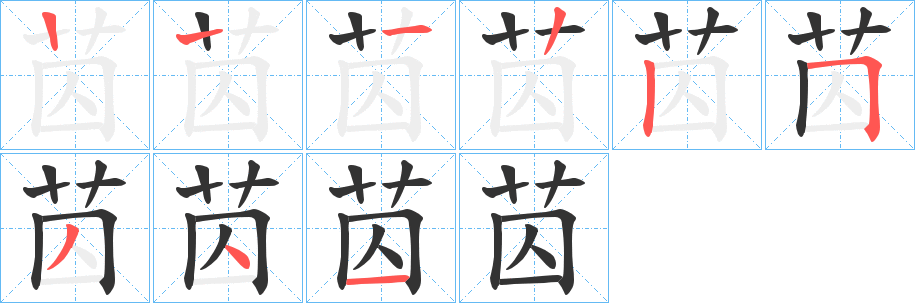 苬字的筆順分步演示