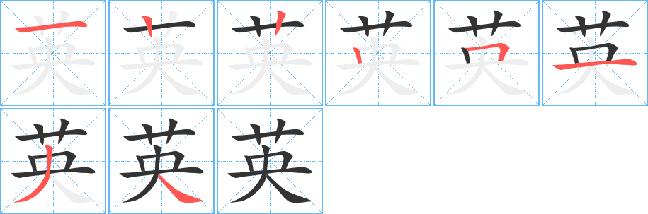 英字的筆順分步演示