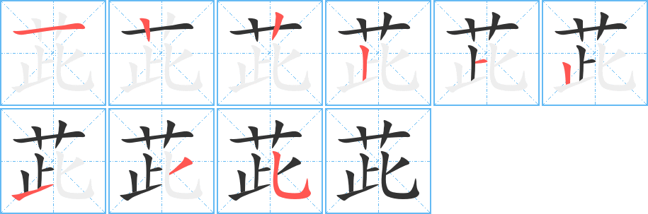 茈字的筆順分步演示