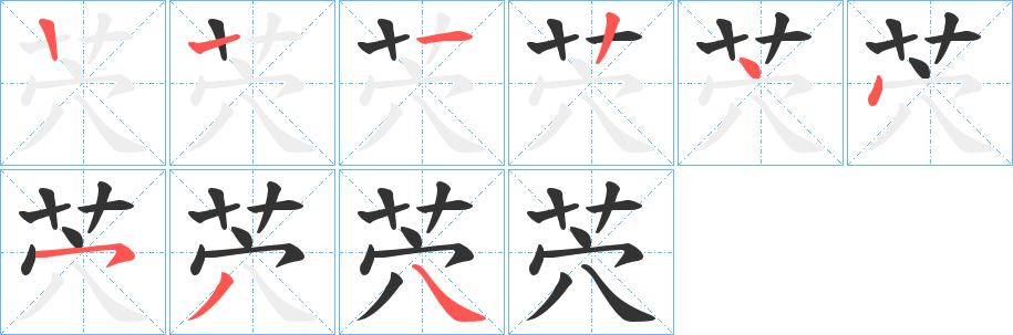 茓字的筆順分步演示