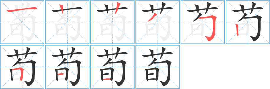 荀字的筆順分步演示