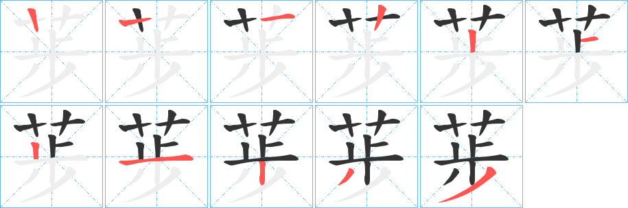 荹字的筆順分步演示