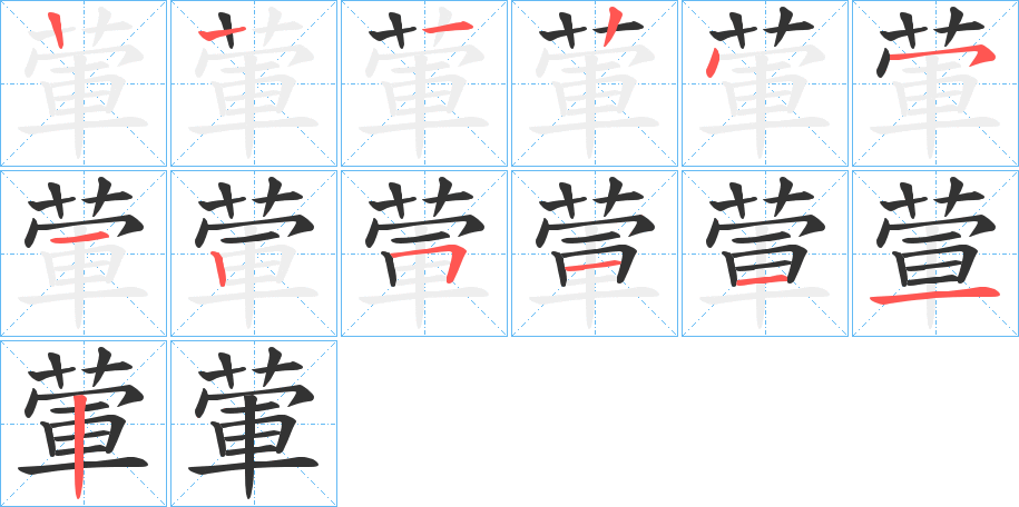 葷字的筆順分步演示