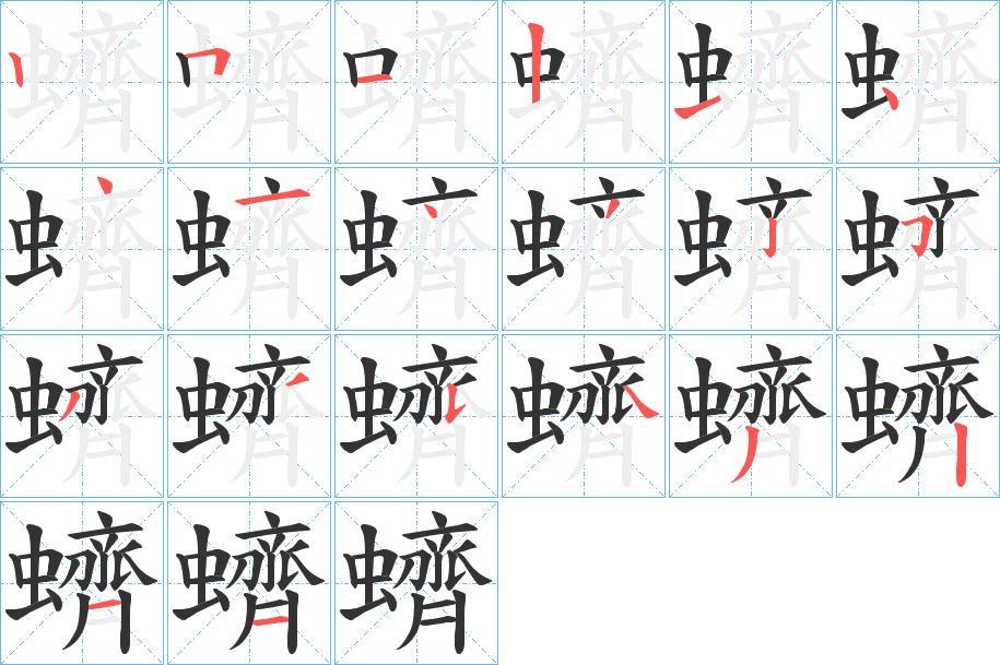 蠐字的筆順分步演示