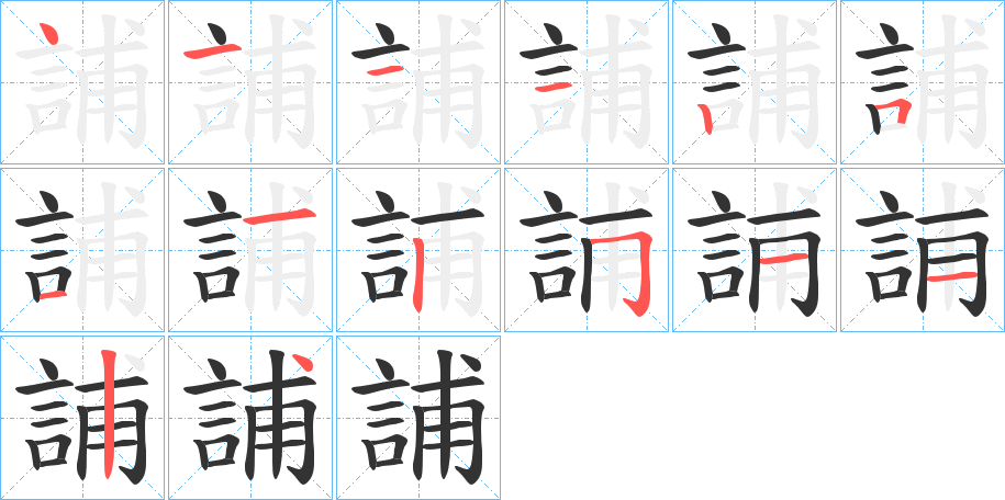 誧字的筆順?lè)植窖菔?></p>
<h2>誧的釋義：</h2>
誧<br />bū<br />大言。<br />幫助；輔佐。<br />規(guī)勸。<br />筆畫(huà)數(shù)：14；<br />部首：言；<br />筆順編號(hào)：41112511251124<br />
<p>上一個(gè)：<a href='bs11920.html'>誗的筆順</a></p>
<p>下一個(gè)：<a href='bs11918.html'>認(rèn)的筆順</a></p>
<h3>相關(guān)筆畫(huà)筆順</h3>
<p class=