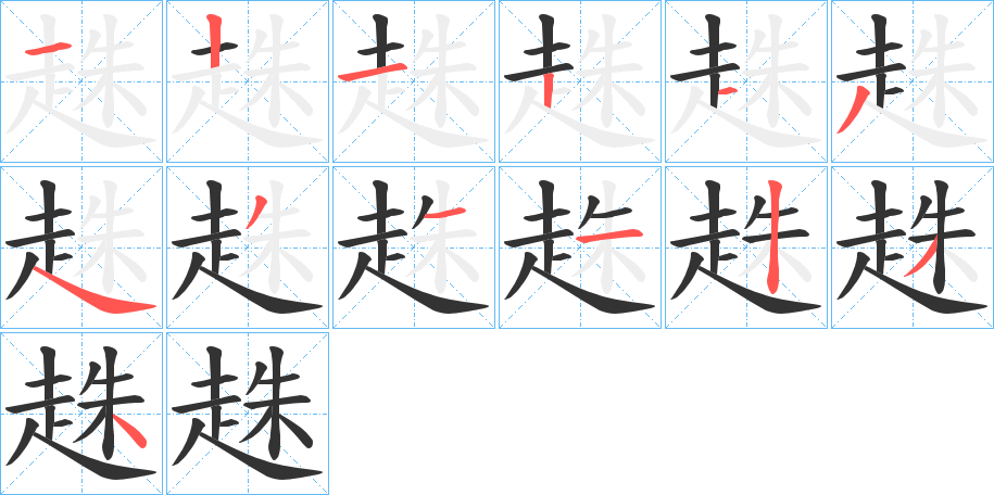 趎字的筆順分步演示