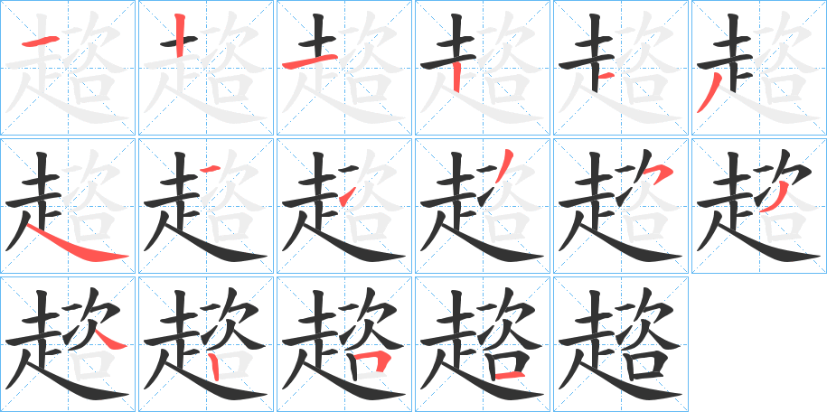 趦字的筆順分步演示