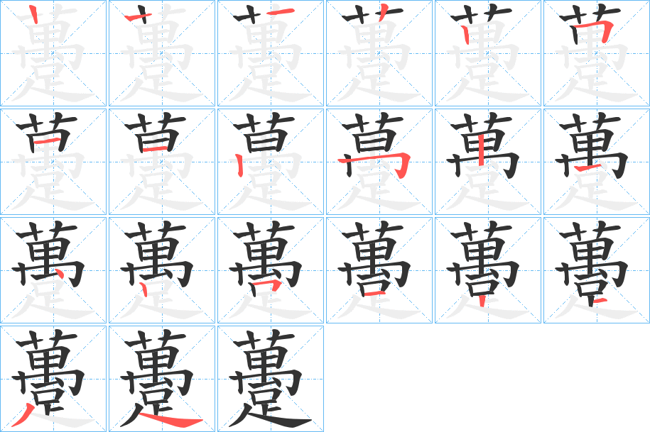 躉字的筆順分步演示