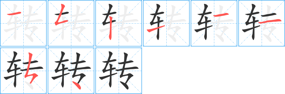 轉(zhuǎn)字的筆順分步演示