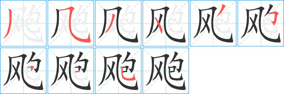 颮字的筆順分步演示