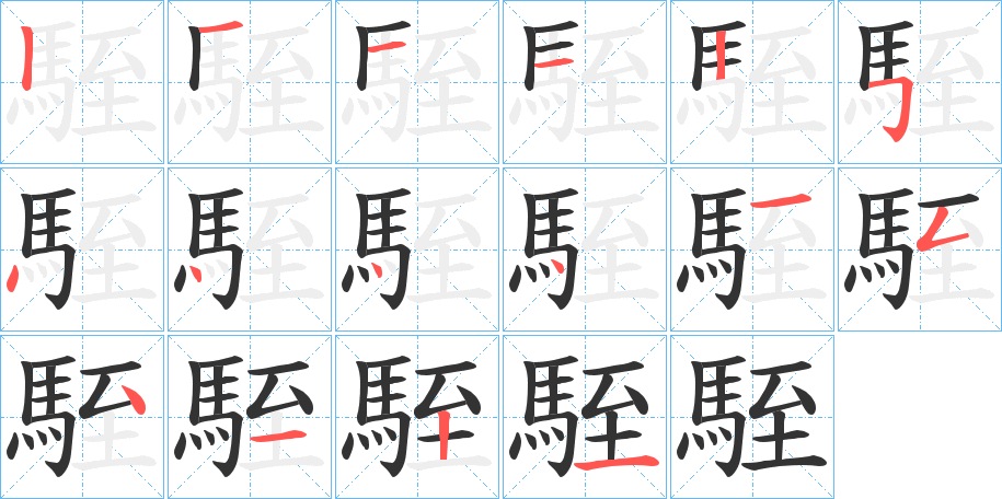 駤字的筆順分步演示