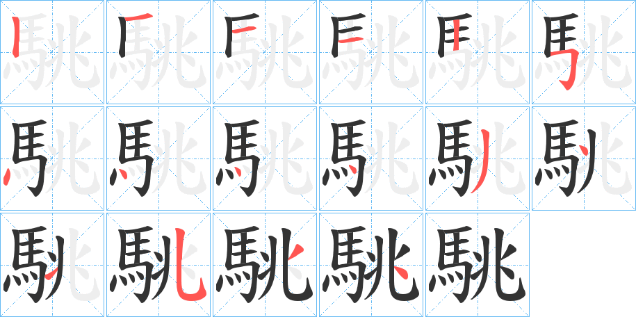 駣字的筆順分步演示