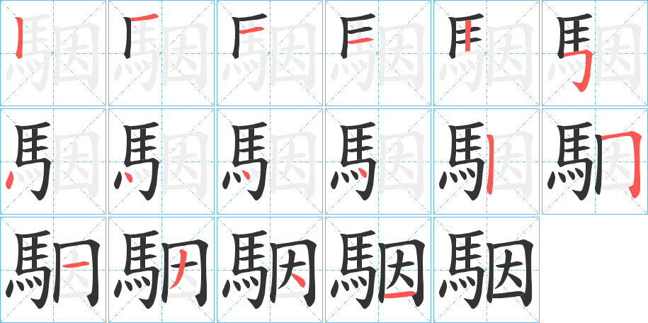 駰字的筆順分步演示