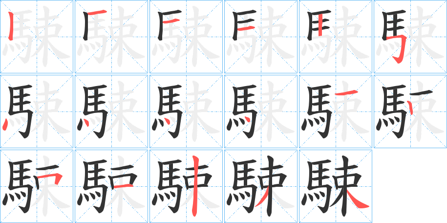 駷字的筆順分步演示