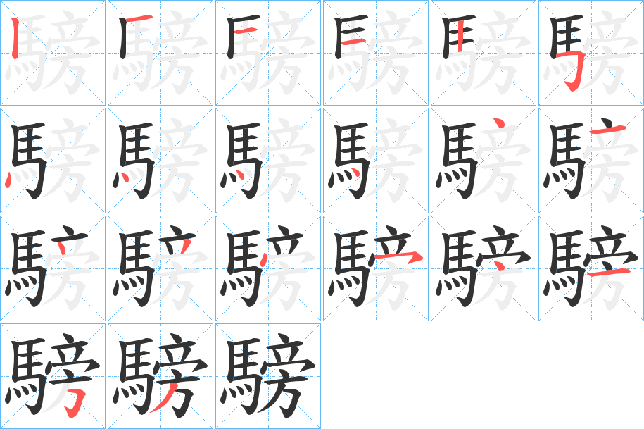 騯字的筆順分步演示