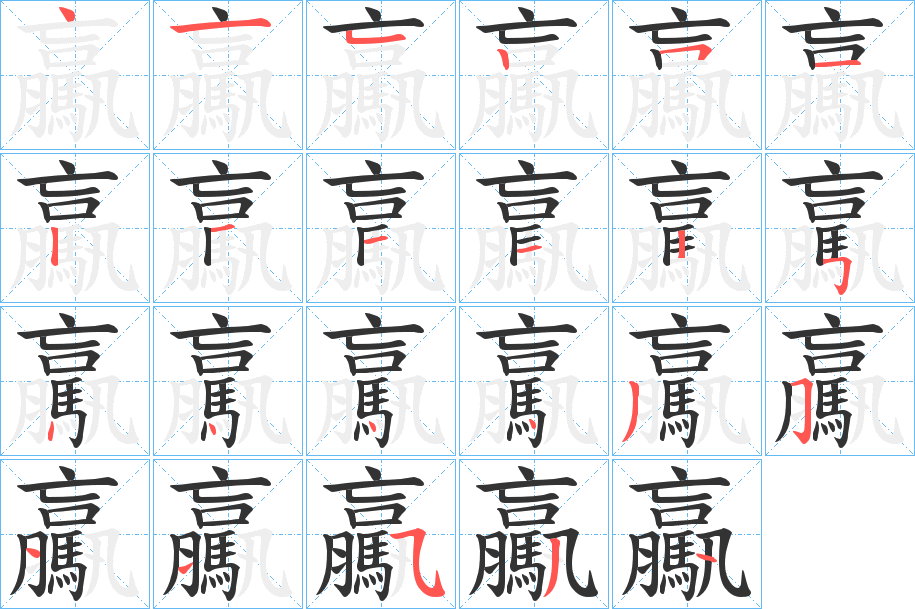 驘字的筆順分步演示