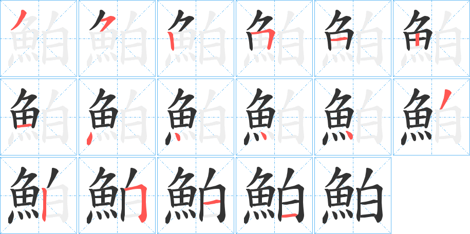 鮊字的筆順分步演示