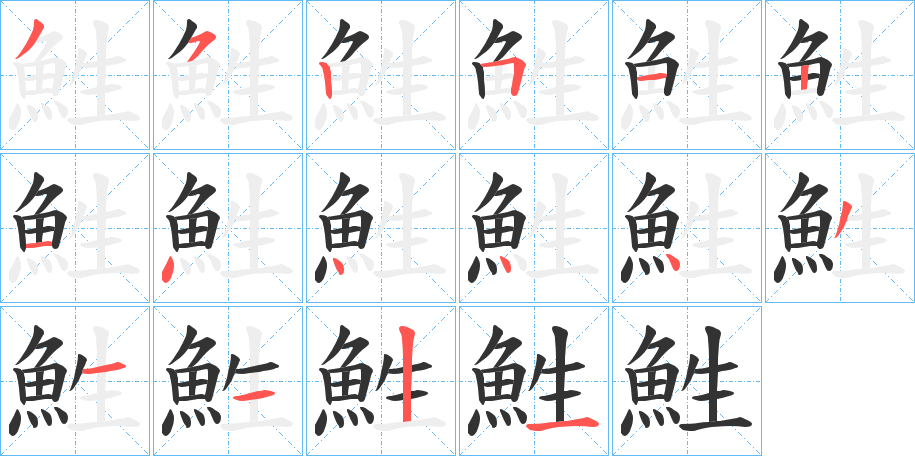 鮏字的筆順分步演示