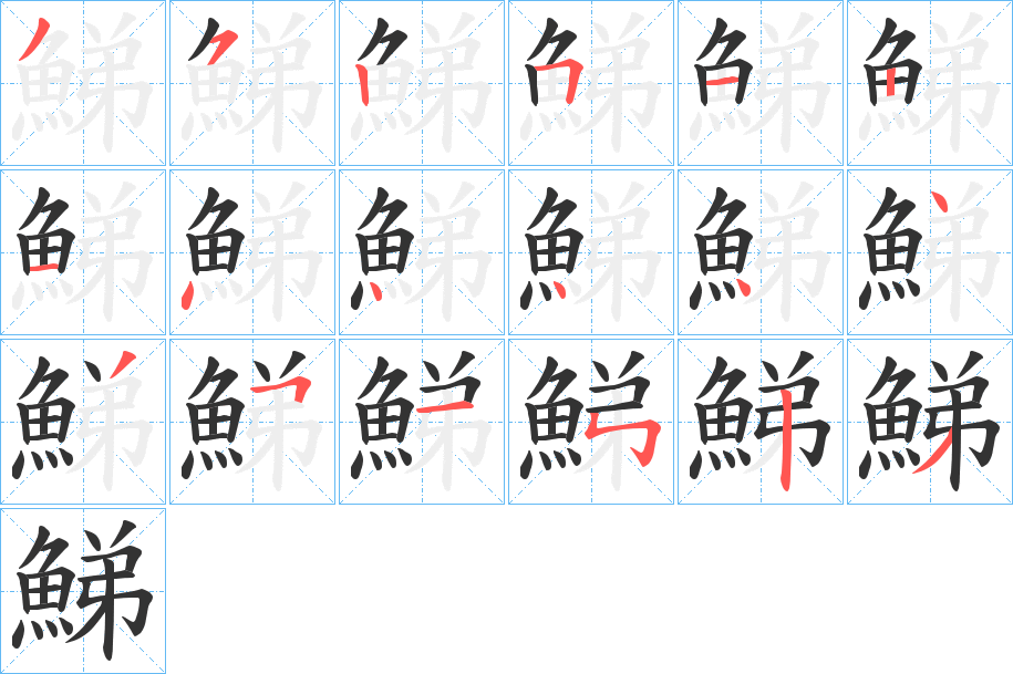 鮷字的筆順分步演示