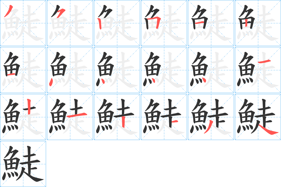 鯐字的筆順分步演示