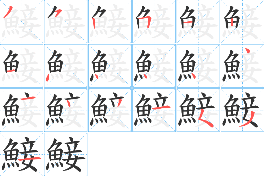 鯜字的筆順分步演示